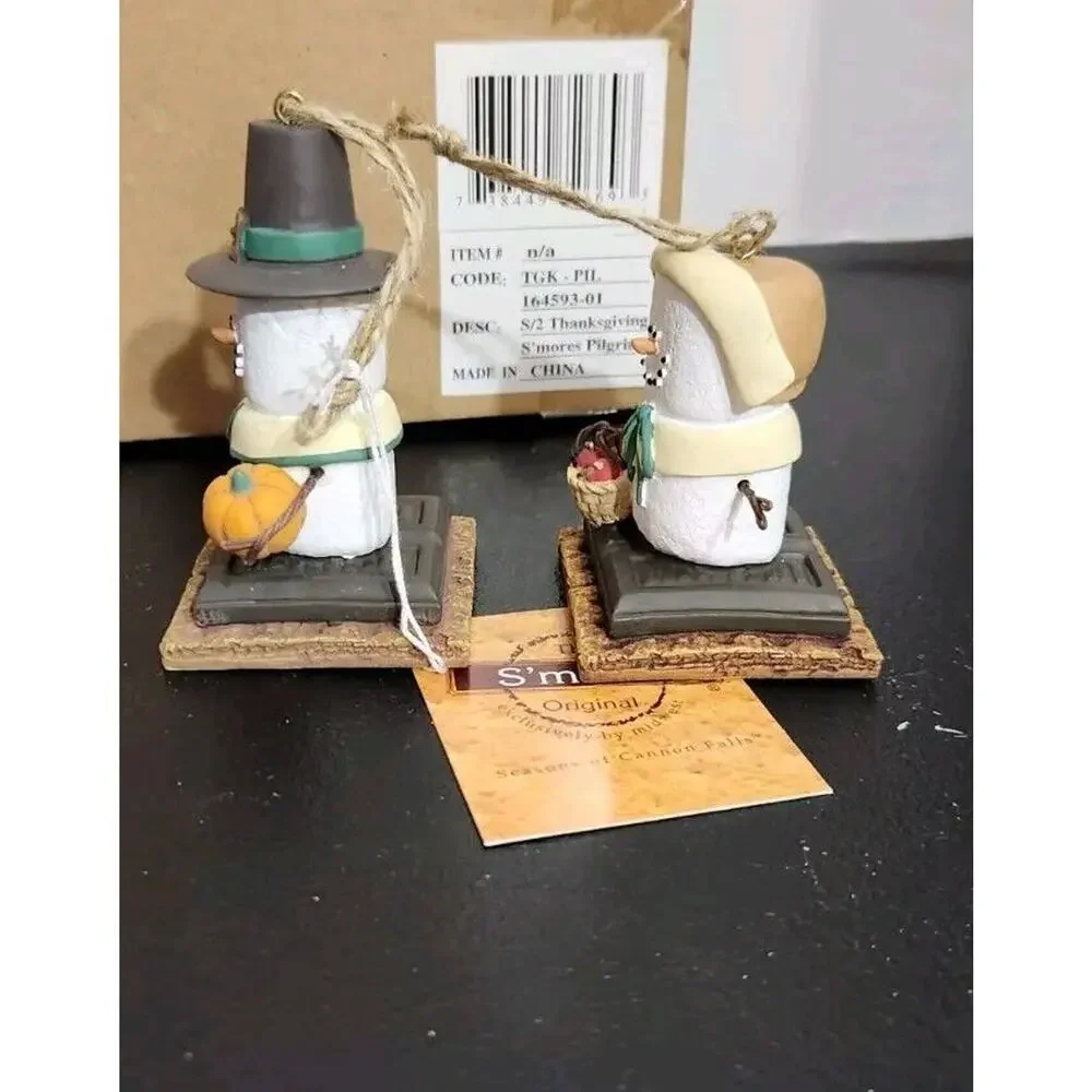 S'mores Original‎ Midwest of Cannon Falls Marshmallow Pilgrims (2) Ornament New
